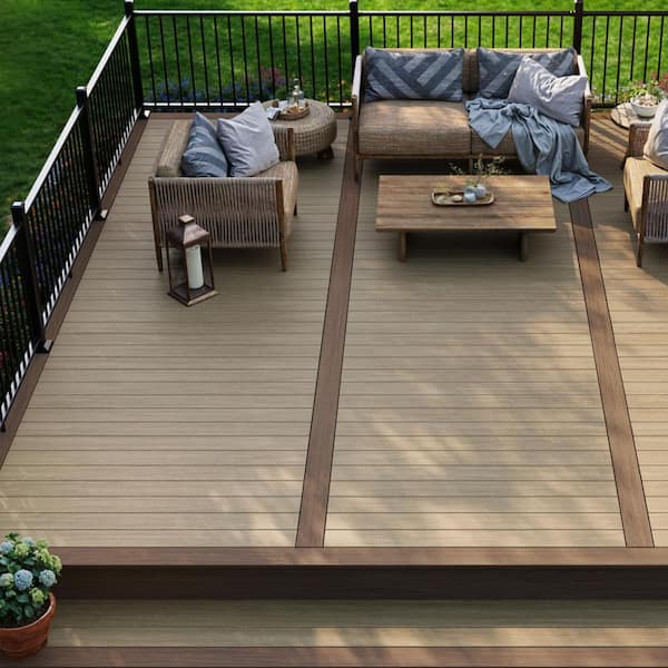 Summit 1 in. x 5-1/2 in. x 12 in. Cliffside Slotted Composite Deck Board Sample