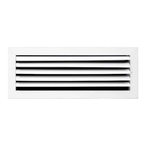 ACLAMINAIRE 14 in. x 4 in. 1-Way Aluminum Ceiling Diffuser in White L ...