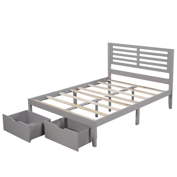 intelliBASE 18" Deluxe Metal Platform Bed Frame with Wooden Slats Black Full 