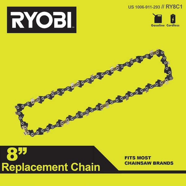 RYOBI 8 in. 0.043 Gauge Replacement Chainsaw Chain, 33 Links (Single Pack)