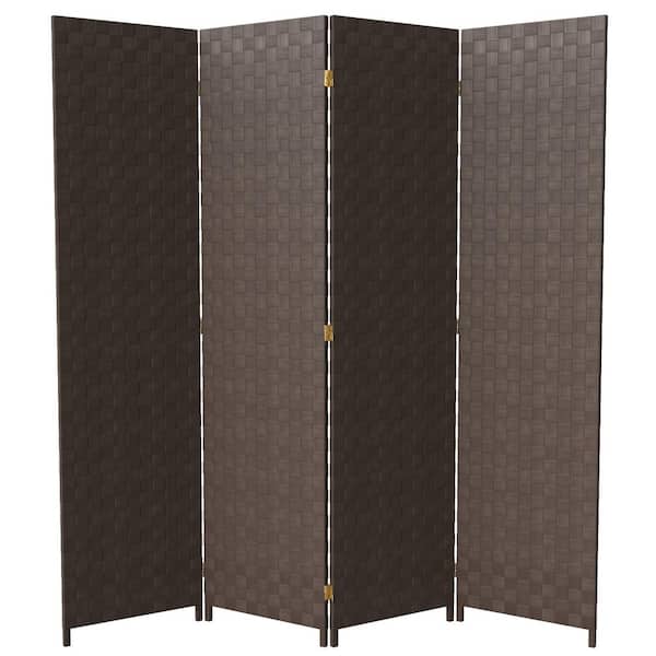 Oriental Furniture 6 ft. Dark Brown 4-Panel Room Divider