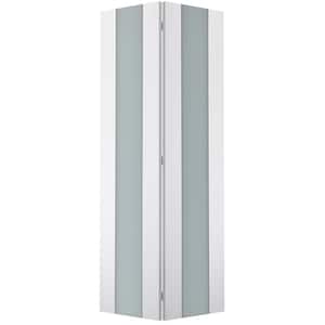 Smart Pro 36 in. x 80 in. Full Lite Frosted Glass Polar White Wood Composite Bi-fold Door