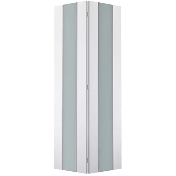 Belldinni Smart Pro 48 in. x 80 in. Full Lite Frosted Glass Polar White Wood Composite Bi-fold Door