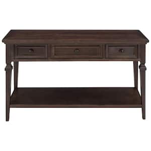 50 in. Console Table Sofa Table with Drawers and Shelf, Long Entryway Table Sideboard for Living Room, Hallway, Espresso