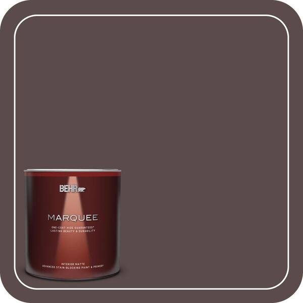 BEHR MARQUEE 1 qt. #MQ1-43 Piano Brown One-Coat Hide Matte Interior Paint & Primer