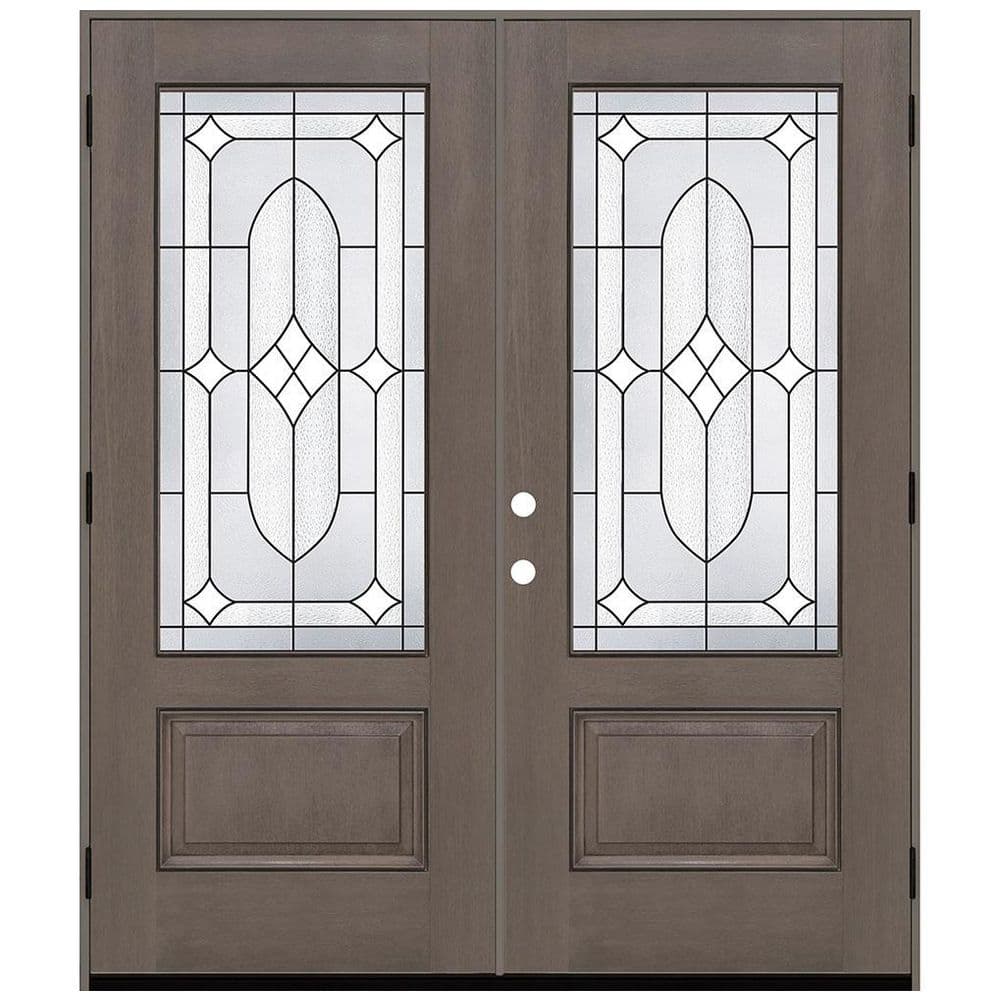 Steves & Sons Regency 72 in. x 80 in. 3/4L Axis Glass LHOS Ashwood ...