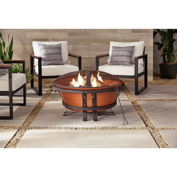 Hampton Bay 34 In Whitlock Cast Iron, Cast Iron Fire Pit Table