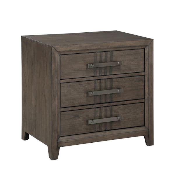 Benjara 27 in. Brown 2-Drawer Wooden Nightstand BM304797 - The Home Depot