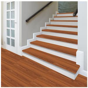 Paradise Jatoba 47 in. L x 12.15 in. W x 1.69 in. T Laminate Stair Tread and Reversible Riser Kit Adhesive