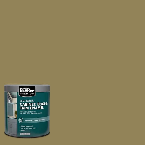 BEHR PREMIUM 1 qt. #S330-6 Dash of Oregano Semi-Gloss Enamel Interior/Exterior Cabinet, Door & Trim Paint