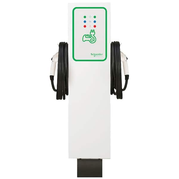 Schneider Electric EVlink 30 Amp Level-2 Outdoor Dual Unit Pedestal Electric Vehicle Charging Station