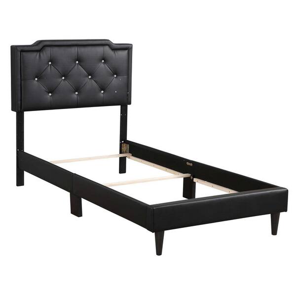 AndMakers Deb Jewel Black Tufted Twin Panel Bed PF G1119 TB UP