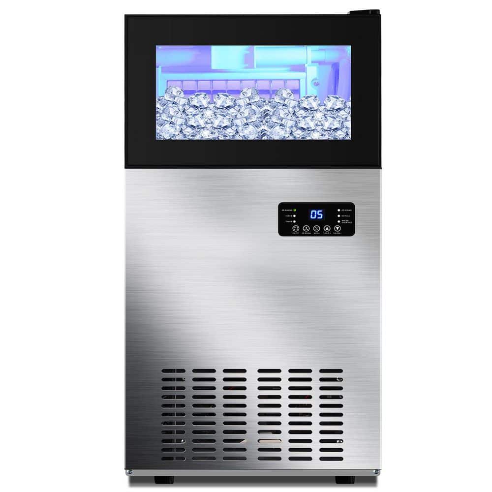 17.72 in. Full Size Cubes Commercial Ice Maker 160 lb./24H Built-In or Freestanding Ice Maker Machine, Stainless Steel