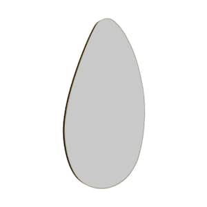 Starla 28 in. W x 48 in. H Framed Pebble Shape Bathroom Vanity Mirror in Satin Brass