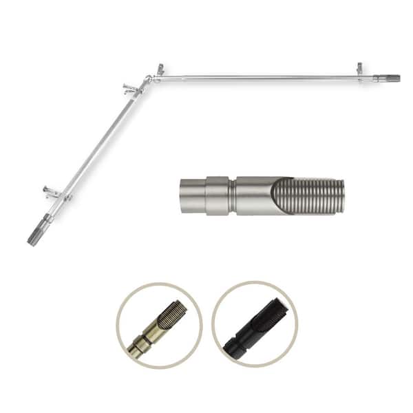 Unbranded 48 in. to 84 in. 13/16 in. Adjustable Corner Window Curtain Rod in Satin Nickel with Witz Finials
