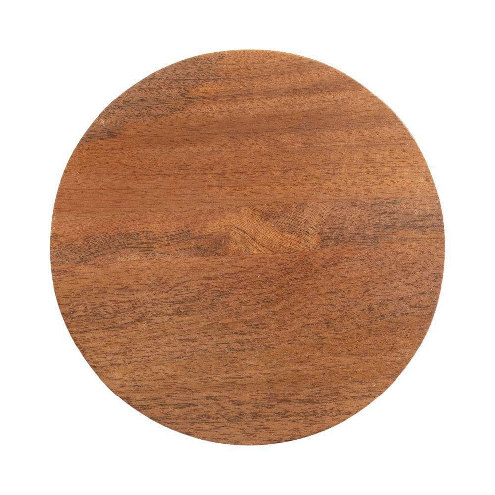 Dahl 8.00 in. Walnut Brown Round Solid Wood End Table - thumbnail 2