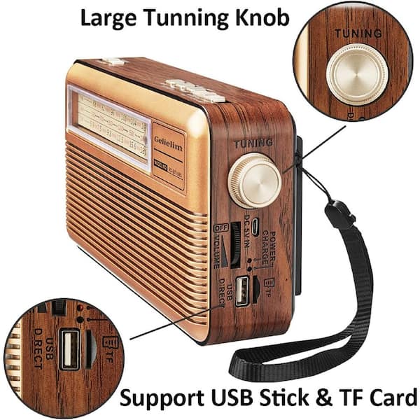 レトロラヂオ Lukyamzn Retro Radio Bluetooth Speaker, Small Portable Radio