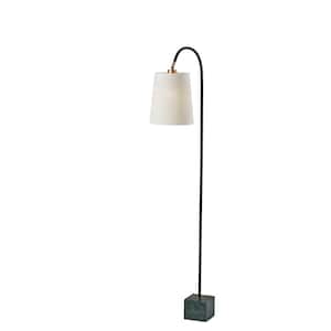 Hanover 62 in. Black with Antique Brass Accent Floor Lamps