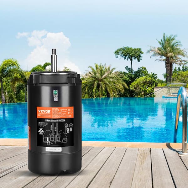 0.75 HP Pool Pump Motor 3450 RPM 115/230-Volt 60Hz 80μF/250V Capacitor 56J Frame CCW Rotation Round Flange Single Speed