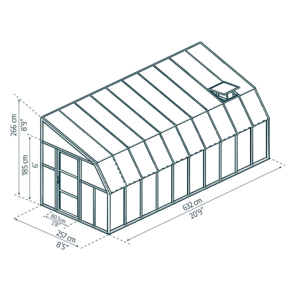 Large White Polycarbonate and Acrylic Sunroom Greenhouse