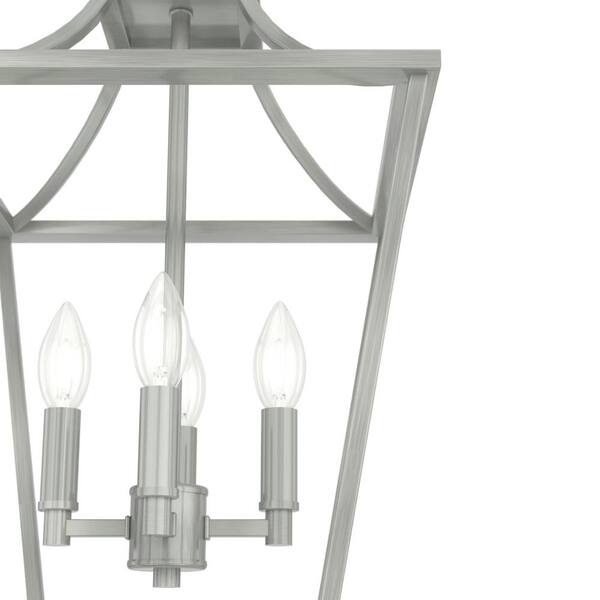 Hunter - Laurel Ridge 4 Light Brushed Nickel Lantern Pendant Kitchen Light