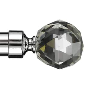 Gemstone 4 ft. Non-Telescoping Single Curtain Rod in Chrome