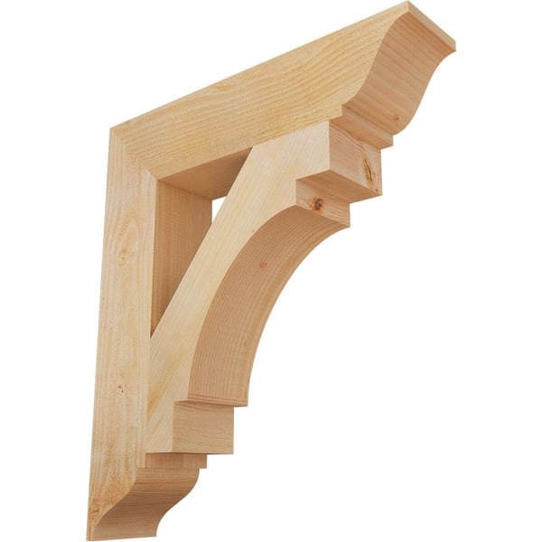Ekena Millwork 6 in. x 32 in. x 28 in. Douglas Fir Merced Traditional Rough Sawn Bracket