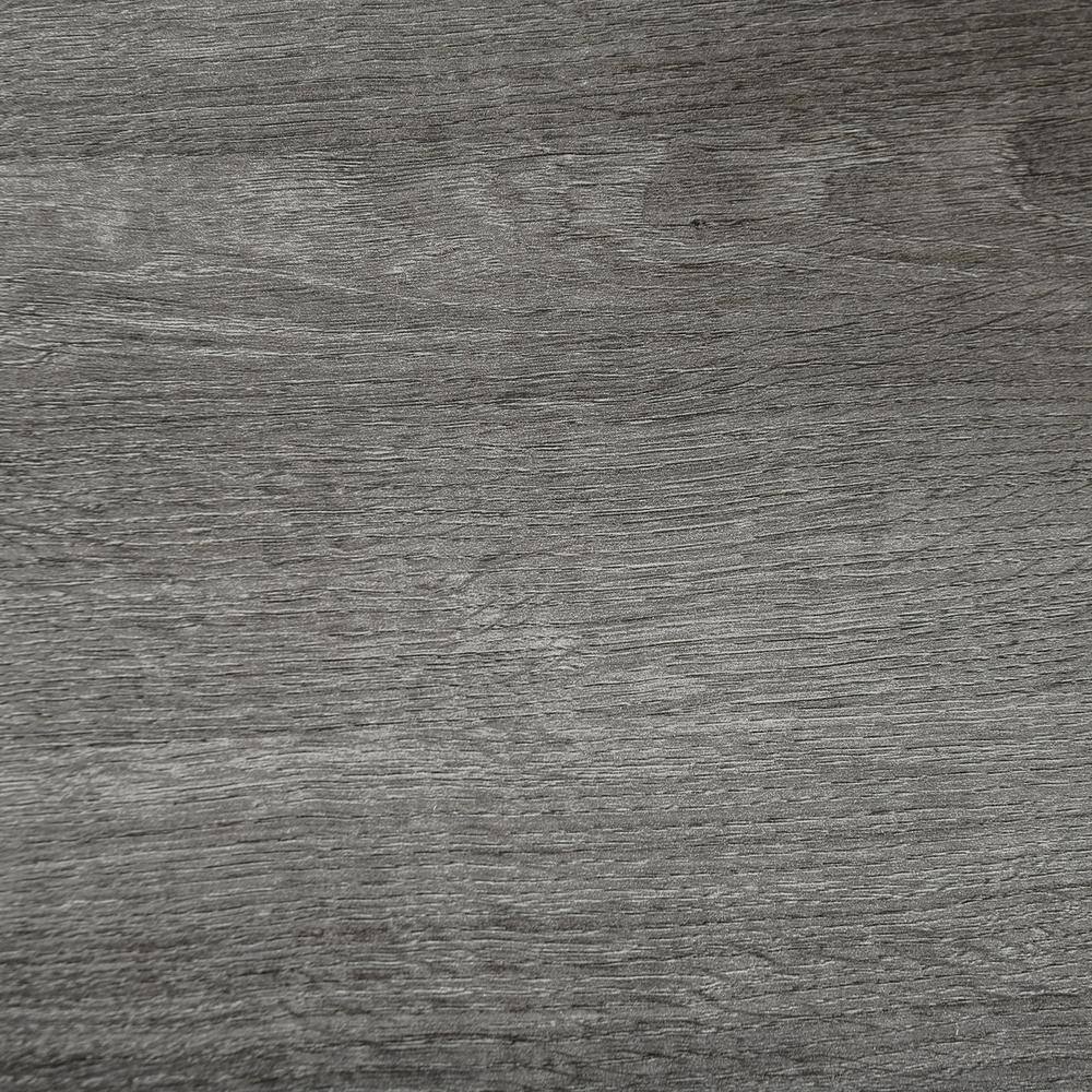 Gray Wood and Black Steel Square End Table with Storage