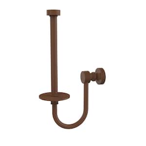 Foxtrot Collection Upright Single Post Toilet Paper Holder in Antique Bronze