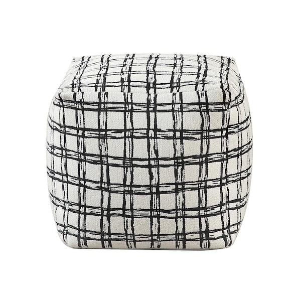 Lazzara Transect Multi Color Jacquard Fabric Square Pouf