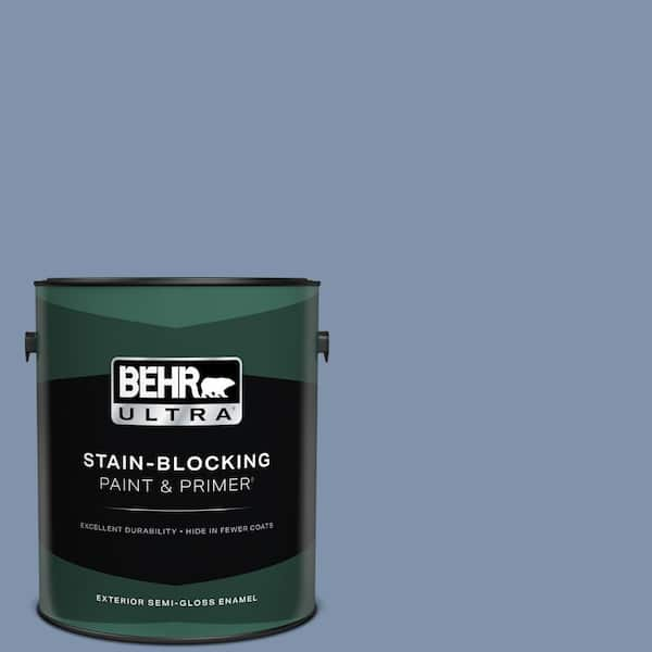 BEHR ULTRA 1 gal. #T16-13 Stratus Semi-Gloss Enamel Exterior Paint & Primer