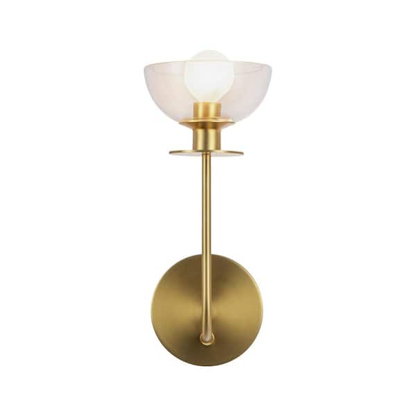 ALORA MOOD Sylvia 5-in 1 Light 60-Watt Brushed Gold/Clear Glass Vanity Light
