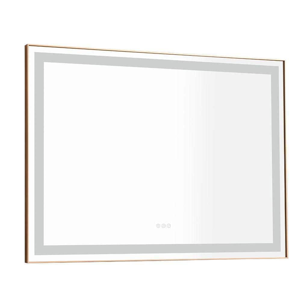 EPOWP 48 in. W x 36 in. H Large Rectangular Aluminium Framed LED Dimmable Wall Bathroom Vanity