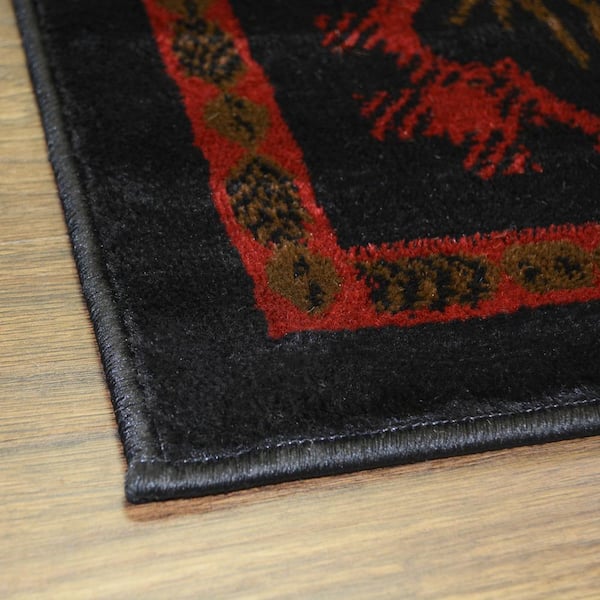 American Destination Woodlands Plaid Claret Red 5 ft. x 8 ft. Lodge Area Rug