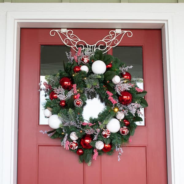 30 in. Artificial Pre-Lit LED Nordic Wreath