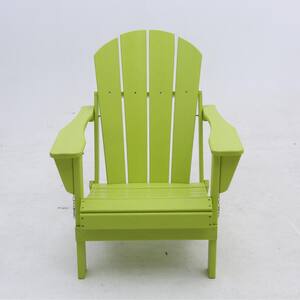 Kolton Lemon Green Folding Plastic Adirondack Chair