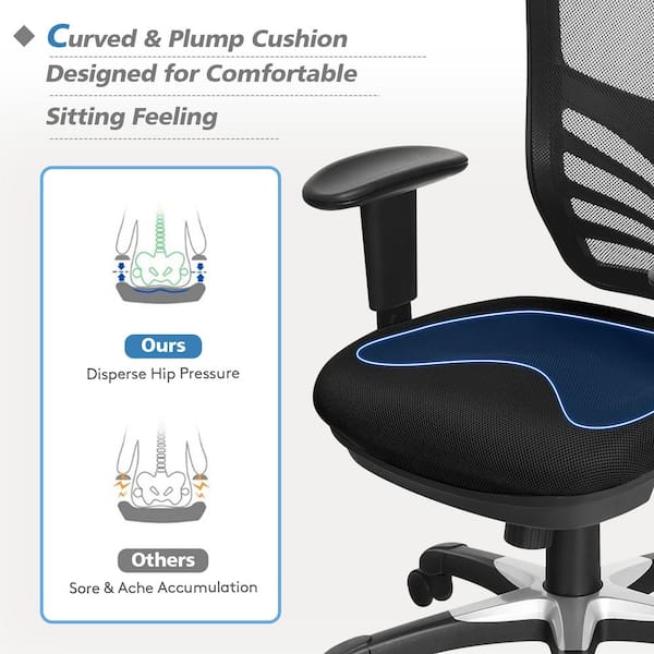 Costway Black Mesh Office Chair 3-Paddle Computer Desk Chair Costway Black Mesh Office Chair 3-Paddle Computer Desk Chair