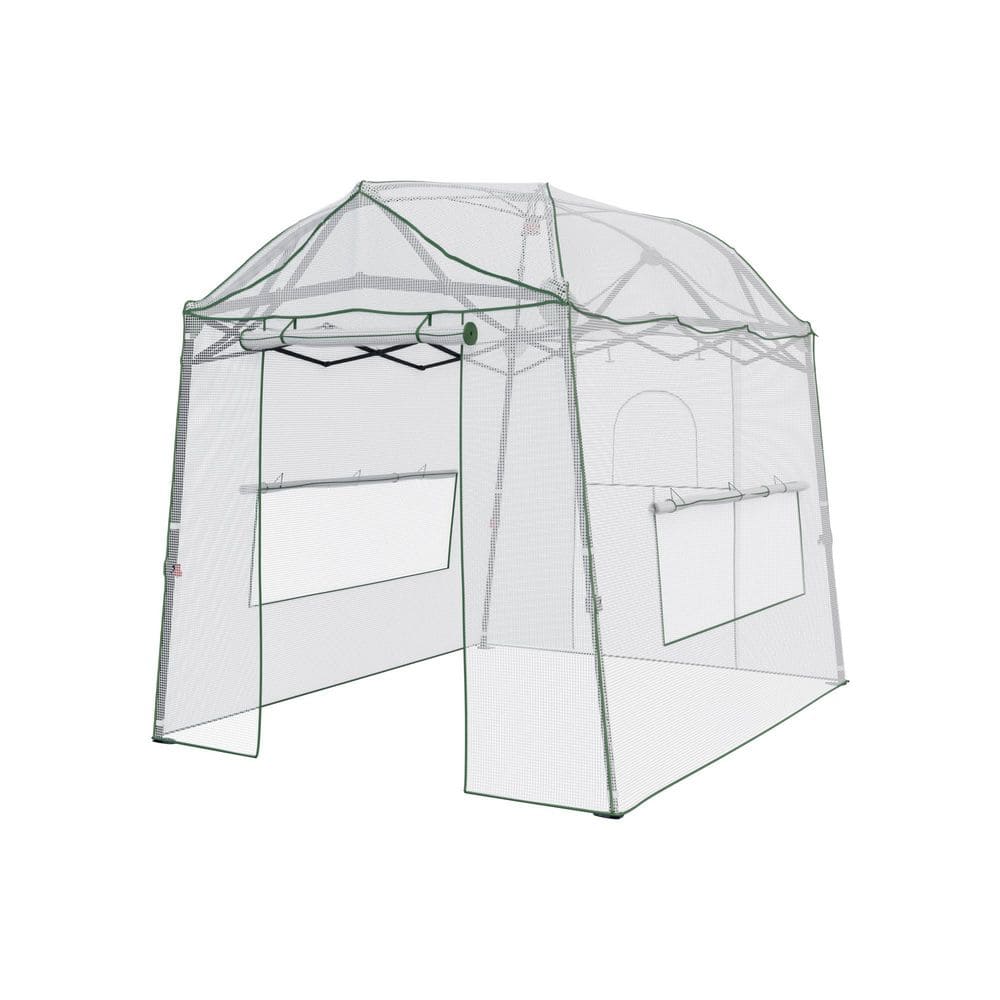 6.9 ft. W x 8.5 ft. D x 7.2 ft. H Pop-Up Iron Frame and PE Fabric Portable Easy-Setup White Greenhouse with Roll-Up Door price history on PriceWatchPro