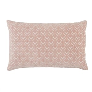 Lorient Blush/Silver 13 in. x 21 in. Polyester Fill Throw Pillow