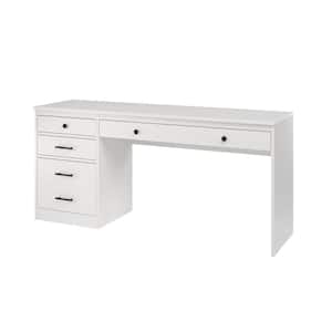 Waverly 65 in. W Rectangular White-Wash Wood 3-Drawer 1-File Cabinet Writing Desk