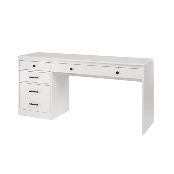 Linon Home Decor Waverly 65 in. W Rectangular White-Wash Wood 3-Drawer 1-File Cabinet Writing Desk