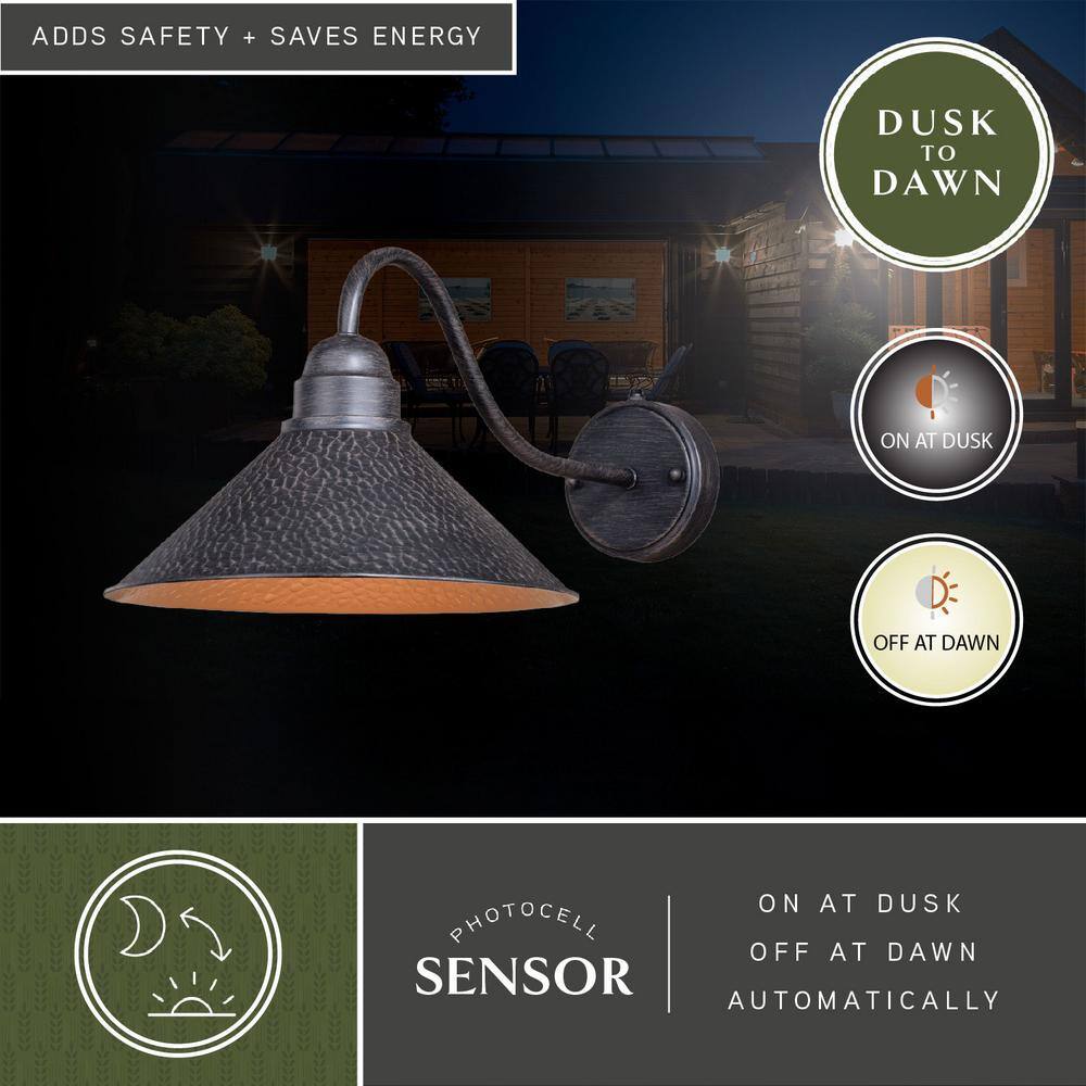 Aged Iron Black Industrial Outdoor Wall Sconce