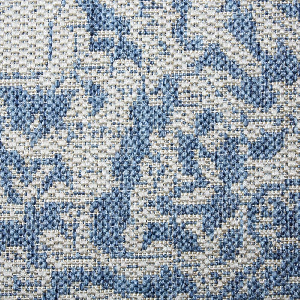 Elysian Grey/Blue Medallion Synthetic Indoor/Outdoor Area Rug