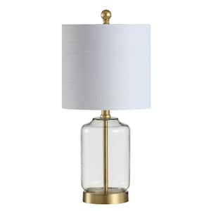 Duncan 20.5 in. Brass/Clear Glass/Metal LED Table Lamp
