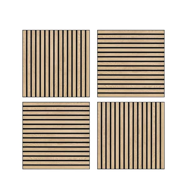 4-Pcs Natural Oak Acoustic Wall Panels