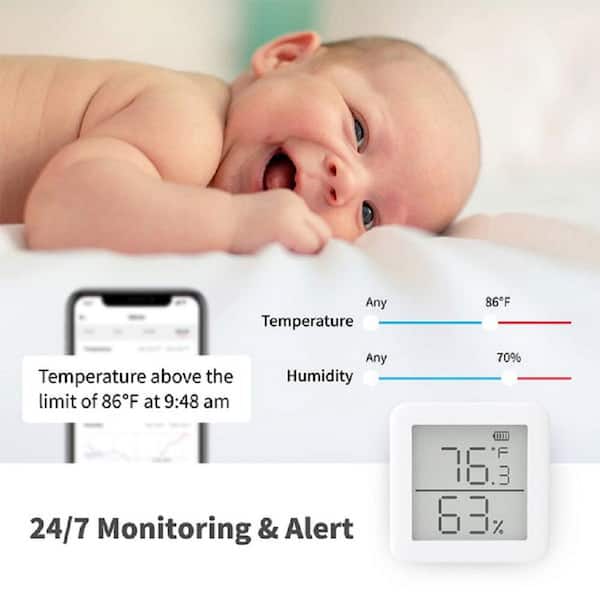 SwitchBot Thermometer Hygrometer Alexa iPhone - Android Wireless  Temperature Humidity Sensor with Alerts, Add SwitchBot Hub Compatible