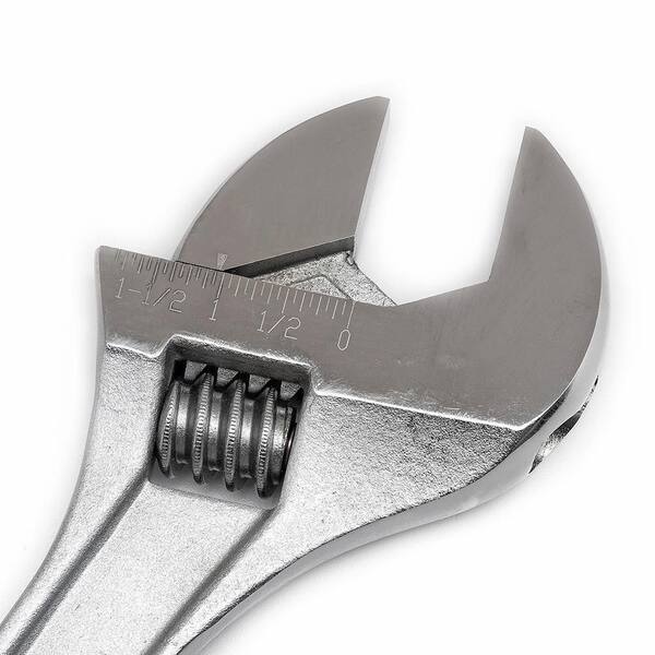 KOOPOOL 2-Piece Adjustable Crescent Wrench Set - 6" & 10" Wrenches, Black Oxide Finish, Metric/SAE Scales, Cr-V Steel