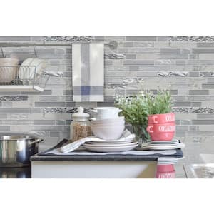 Whistler Ice Interlocking 11.81 in. x 12 in. x 8mm Glass Mesh-Mounted Mosaic Tile (9.7 sq. ft. / case)