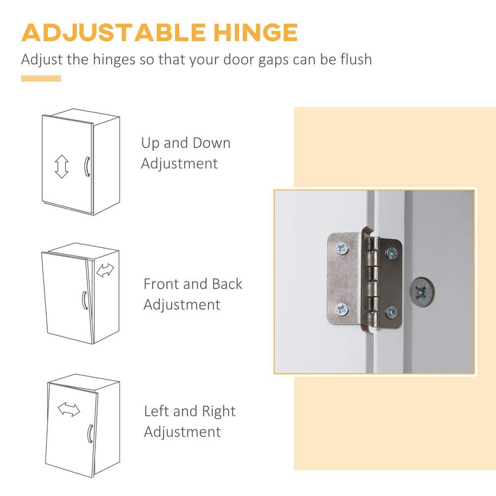 White Freestanding Kitchen Pantry with Adjustable Shelves
