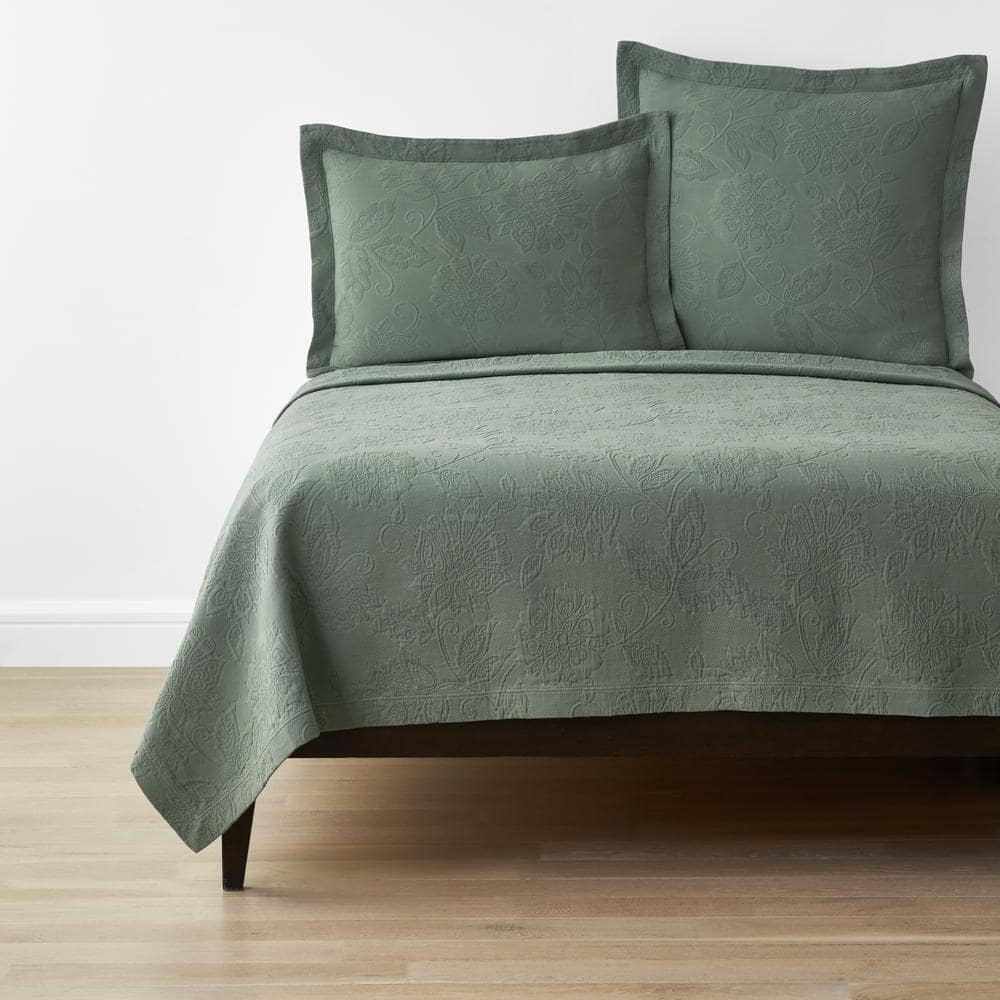 Putnam Matelasse Thyme Cotton King Coverlet -  The Company Store, 50170Q-K-THYME